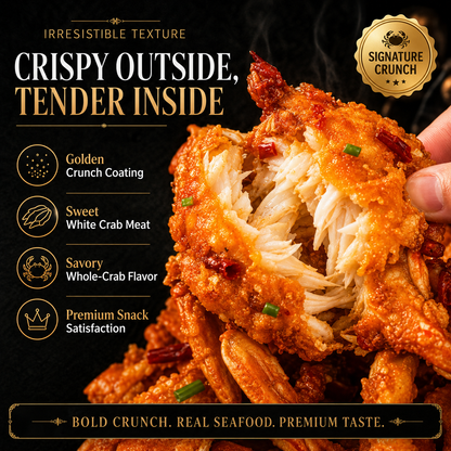 🦀 Wild Alaskan Golden Crunch Crab — Crispy Whole Deep-Sea Crab Snack  Wild-Caught · Low-Temperature Baked · Preservative-Free