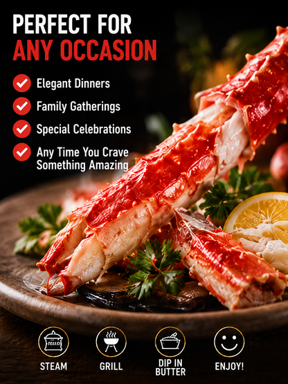 🦀 Alaskan Red King Crab Legs Shrimp - 🏆💎 Ready to Eat High-Protein Seafood Snack