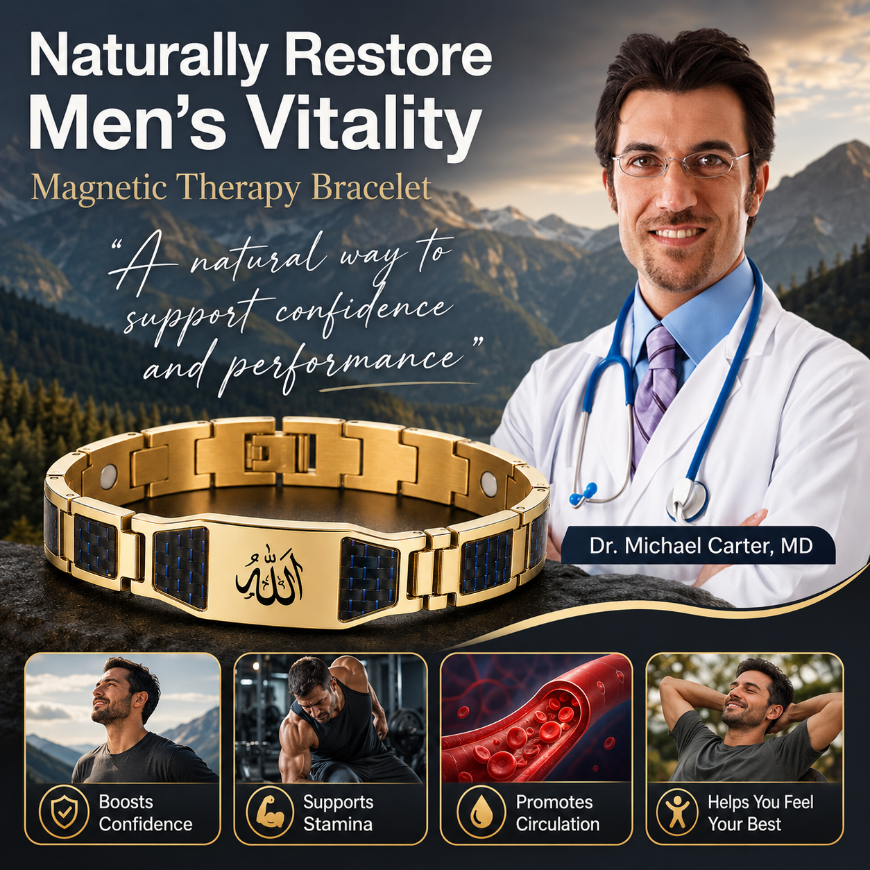 💪💪Men’s Strength & Vitality Bracelet🔥✨Upgrade Your Energy, Style, and Confidence