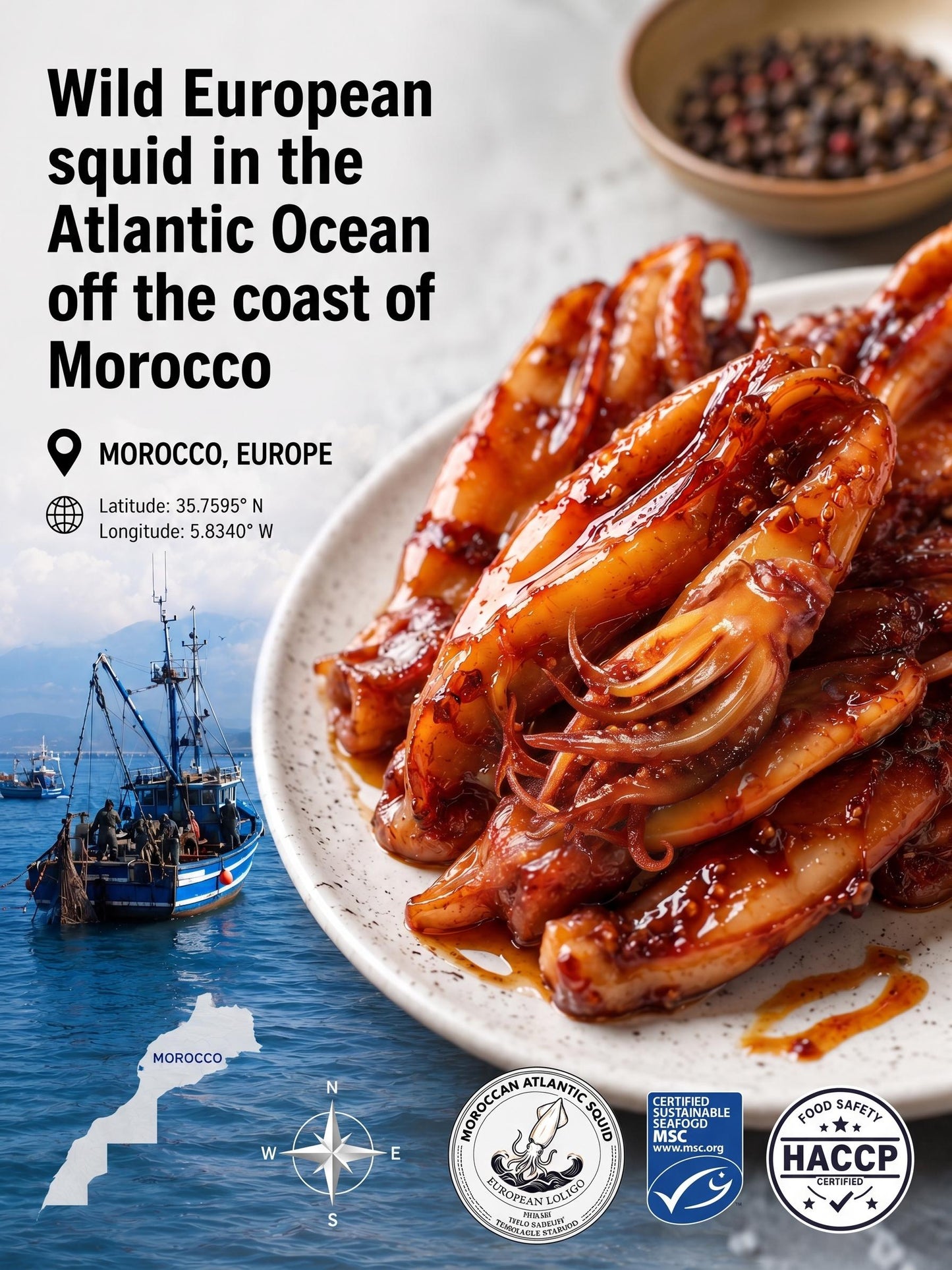 🦑 High-protein grilled squid caught in the deep Atlantic Ocean