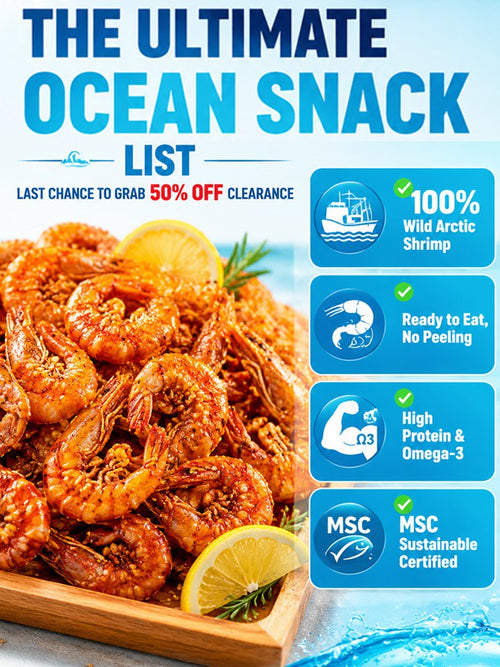 100% Wild-Caught Deep Sea Crispy Spicy Arctic Shrimp Whole Eat High Protein Guilt