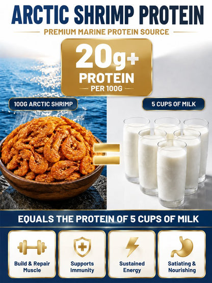 100% Wild-Caught Deep Sea Crispy Spicy Arctic Shrimp Whole Eat High Protein Guilt
