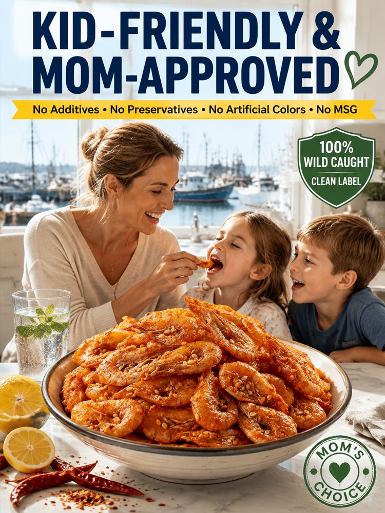 100% Wild-Caught Deep Sea Crispy Spicy Arctic Shrimp Whole Eat High Protein Guilt