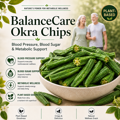 🌿 Support Healthy Levels Naturally Okra Chips 🥬 | Support HealthyLevels Naturally Blood Pressure, Blood Sugar& Metabolic Support
