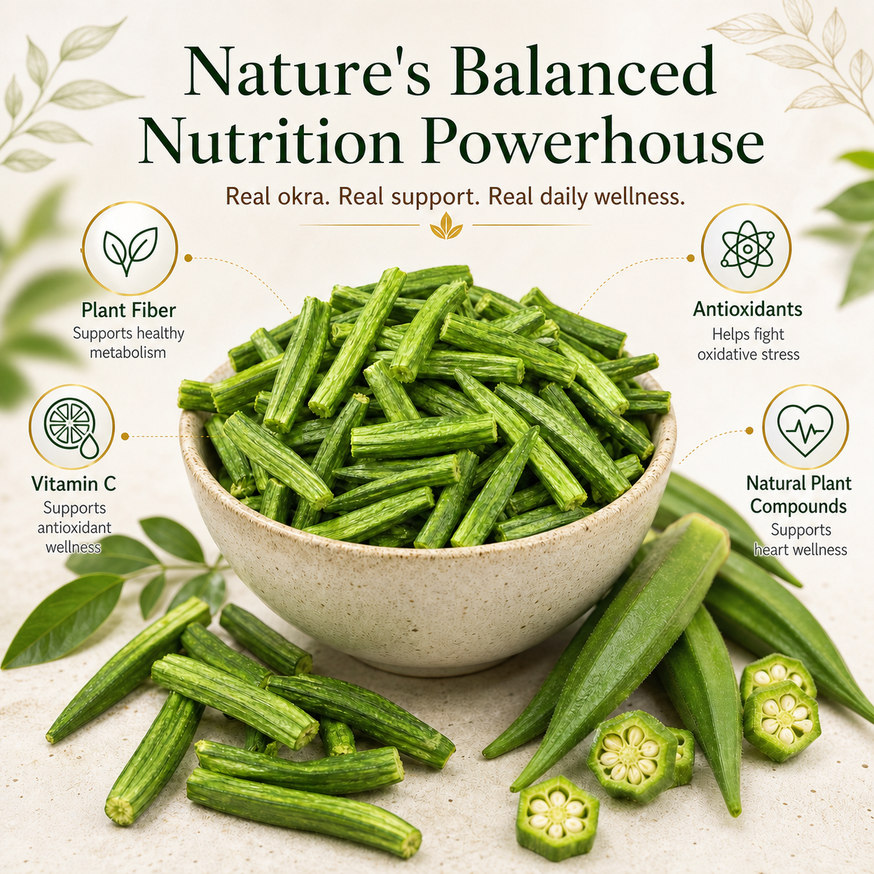 🌿 Support Healthy Levels Naturally Okra Chips 🥬 | Support HealthyLevels Naturally Blood Pressure, Blood Sugar& Metabolic Support