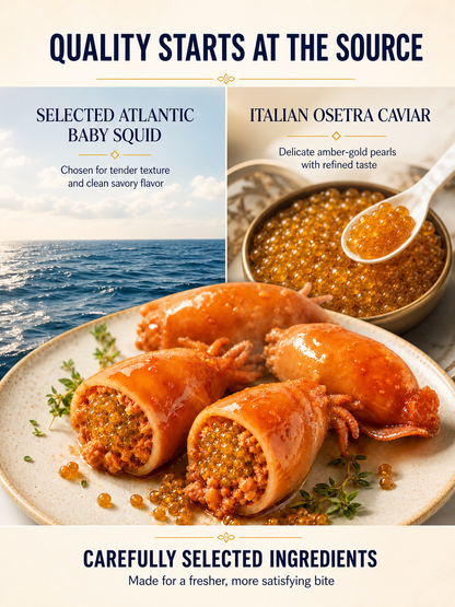 Wild Atlantic Baby Squid with Italian Osetra Caviar