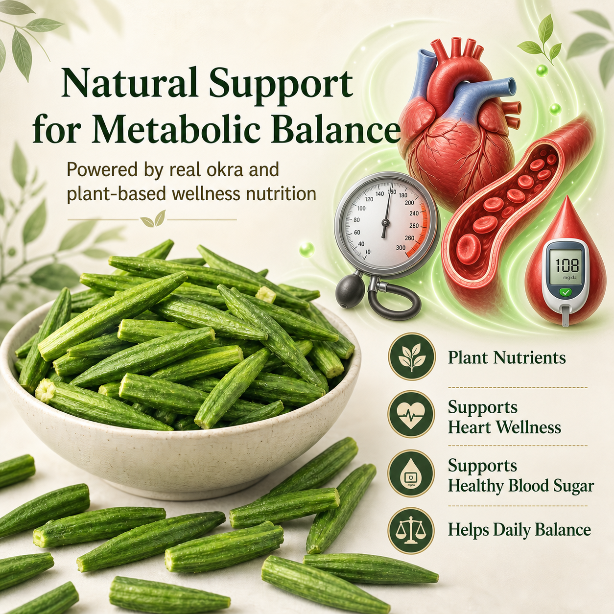 🌿 Support Healthy Levels Naturally Okra Chips 🥬 | Support HealthyLevels Naturally Blood Pressure, Blood Sugar& Metabolic Support