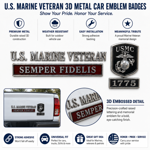 USMC car emblem metal badge product image